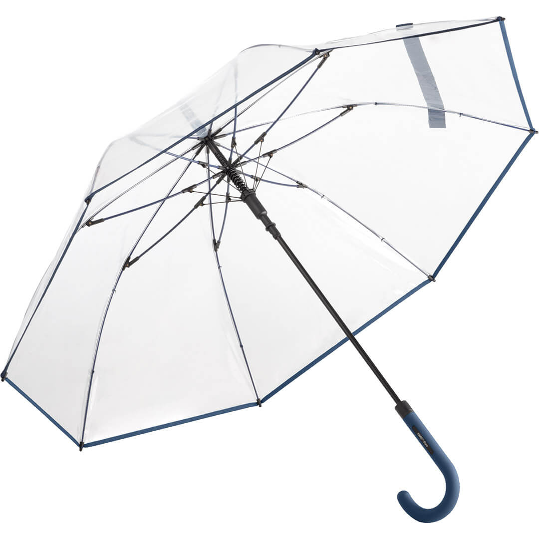 blå transparent paraply